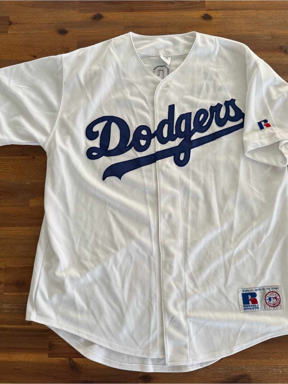 Vintage Los Angeles Dodgers Eric Gagné #38 baseball jersey by Russell Athletic.